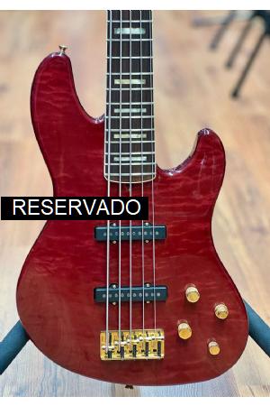 Fender American Deluxe Jazz Bass V QMT Trans Red Fender American Deluxe Jazz Bass V QMT Trans Red